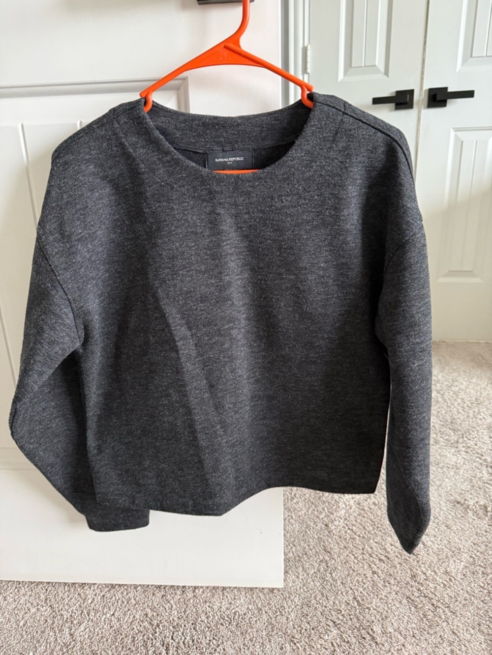 Banana Republic Heather Charcoal Crewneck Sweater